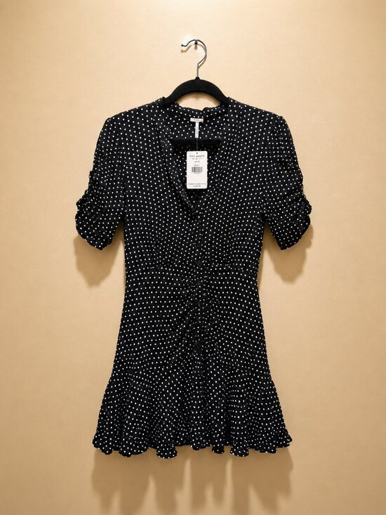 Free People Dresses & Skirts - **Free People Black & White Polka Dot Mini Dress Size Small**